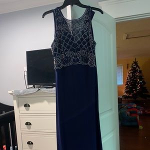 Long navy dress